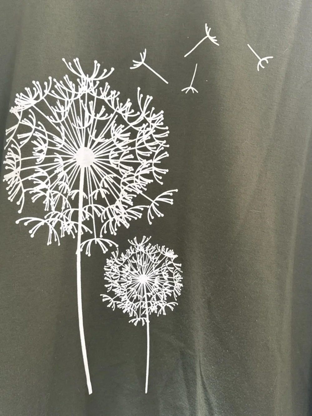Women's Olive Green Dandelion Graphic Sweatshirt - Picture 2 of 4